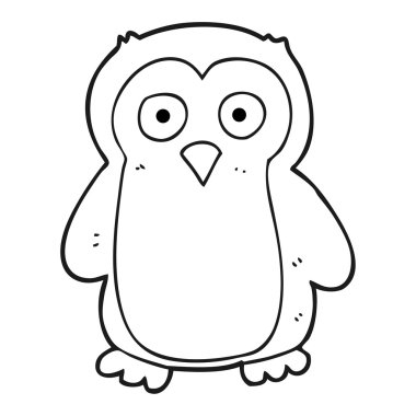 siyah ve beyaz karikatür penguen