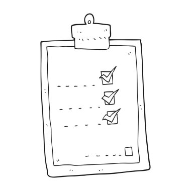 siyah beyaz çizgi film kontrol listesi