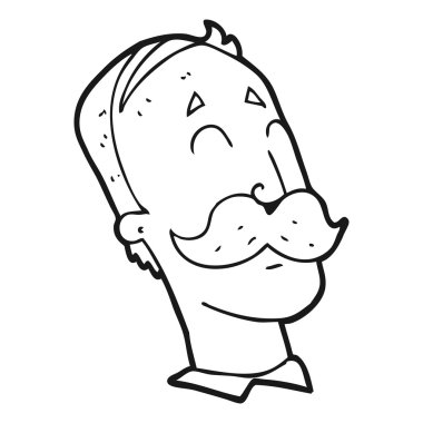 bıyıklı adam yaşlanma siyah beyaz çizgi film