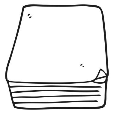 kağıt yığınını siyah beyaz çizgi film