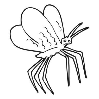 siyah ve beyaz karikatür kelebek