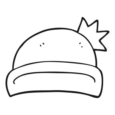 siyah beyaz çizgi film Noel şapka