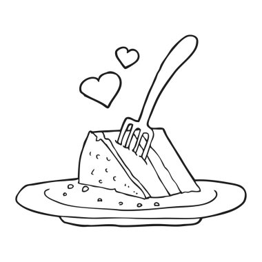 siyah beyaz çizgi film çok güzel kek