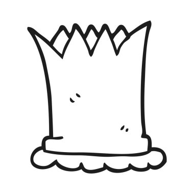 siyah beyaz çizgi film taç