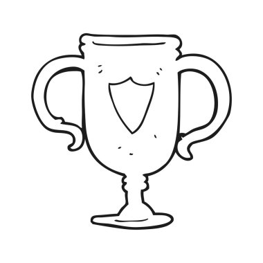 siyah beyaz çizgi film spor kupa