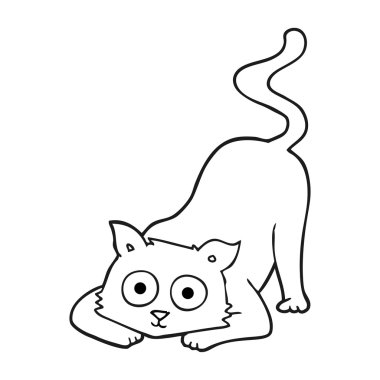 siyah beyaz çizgi film kedisi