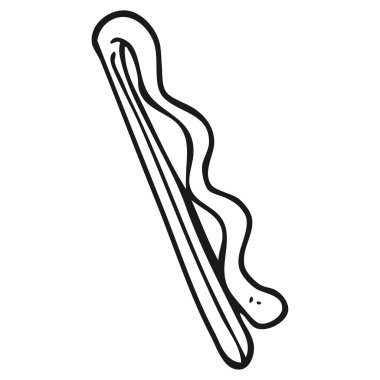 siyah beyaz çizgi film saç tokası