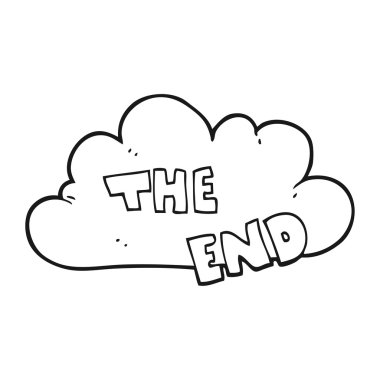 siyah beyaz çizgi film bitirme simgesi