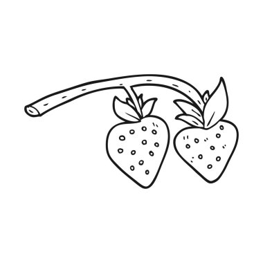 siyah beyaz çizgi film çilek