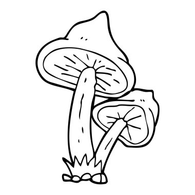 siyah beyaz çizgi film mantar