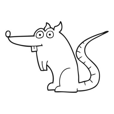 siyah beyaz çizgi film fare