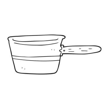 siyah beyaz çizgi film tencere