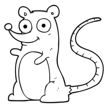 siyah beyaz çizgi film fare