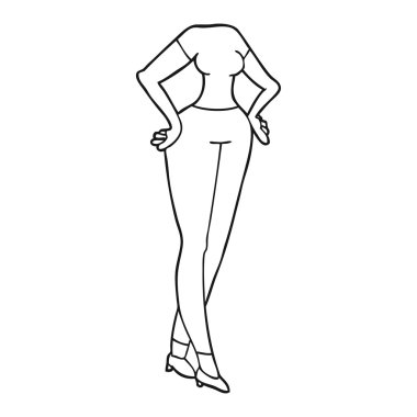 siyah ve beyaz çizgi film başsız vücut (kendi fotoğraf ekle)