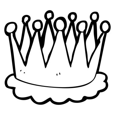 siyah beyaz çizgi film taç