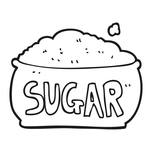 Bol à sucre dessin animé noir et blanc — Image vectorielle