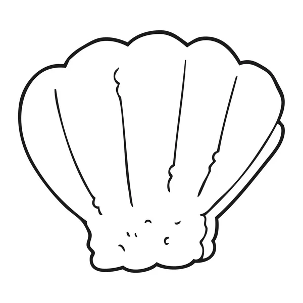 Preto e branco caricatura shell — Vetor de Stock