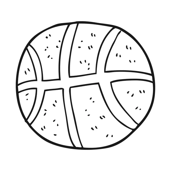 Black and white cartoon basketball — Stock Vector