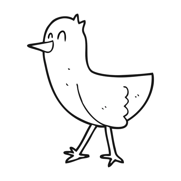 Aves de dibujos animados en blanco y negro — Vector de stock