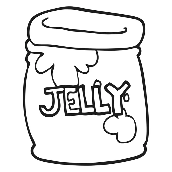 Black And White Cartoon Jam Jar — Stock Vector