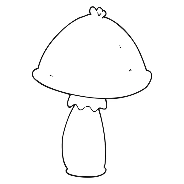 Schwarz-weißer Cartoon-Pilz — Stockvektor