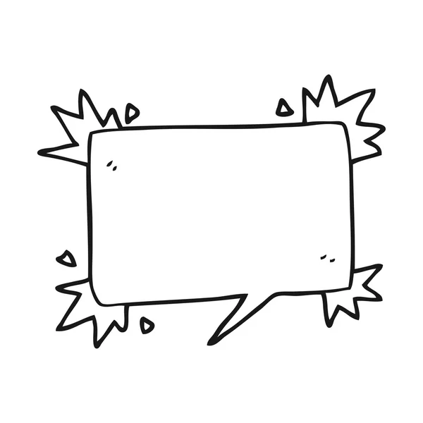 Simbolo di bolla di discorso del fumetto in bianco e nero — Vettoriale Stock