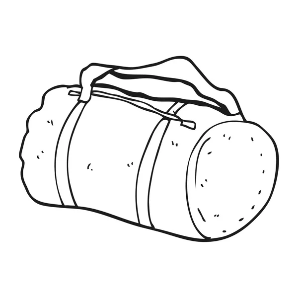 Czarno-biały rysunek torba sportowa — Wektor stockowy
