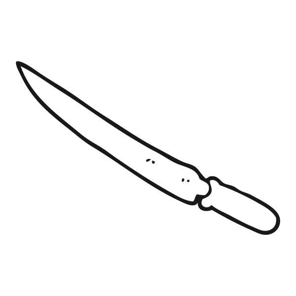 Cuchillo de cocina de dibujos animados en blanco y negro — Vector de stock