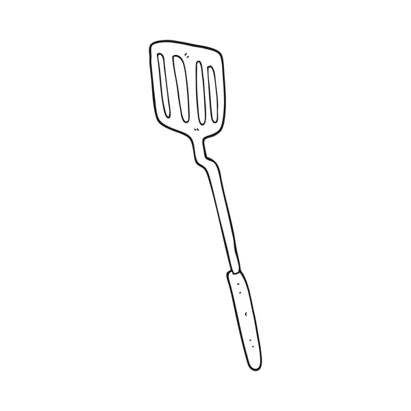 Spatule dessin animé noir et blanc — Image vectorielle