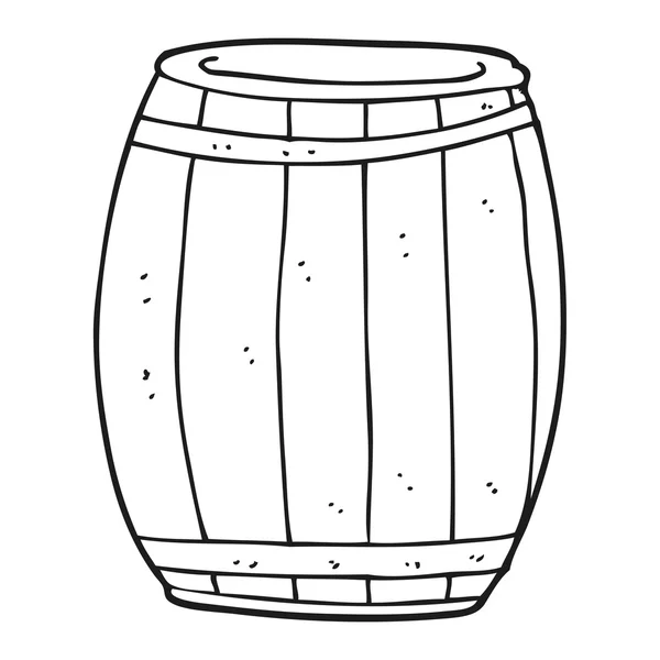 Black and white cartoon barrel — Stock Vector