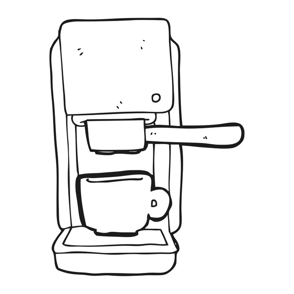 黑色和白色卡通浓缩咖啡机 — 图库矢量图片