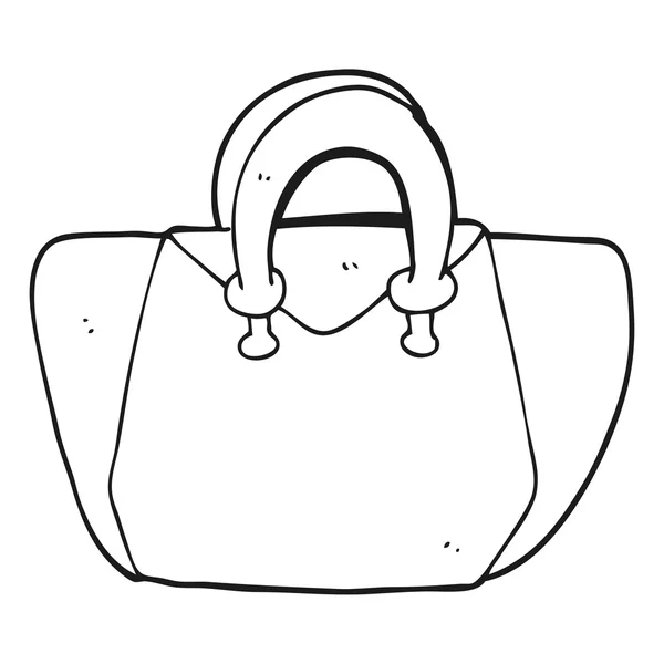 黒と白の漫画ハンドバッグ — ストックベクタ