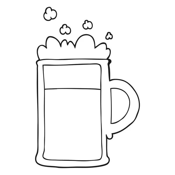 Tanque de dibujos animados en blanco y negro de cerveza — Vector de stock