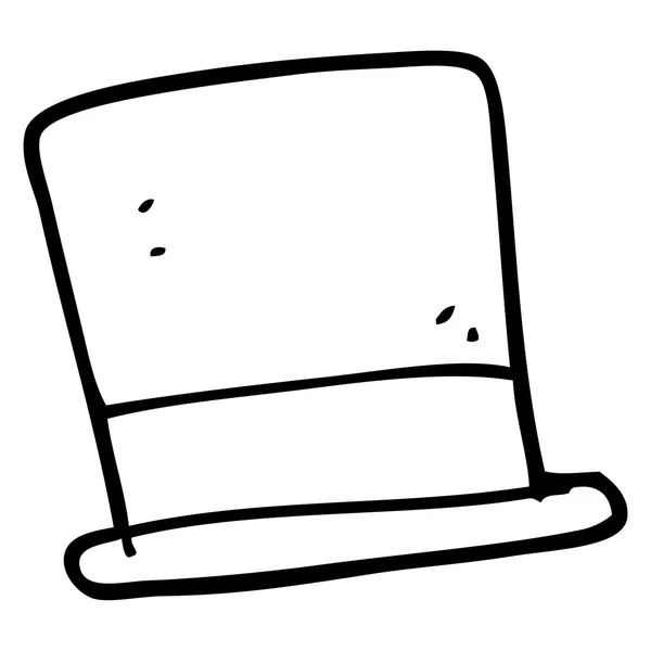 Sombrero de la tapa de dibujos animados en blanco y negro — Vector de stock