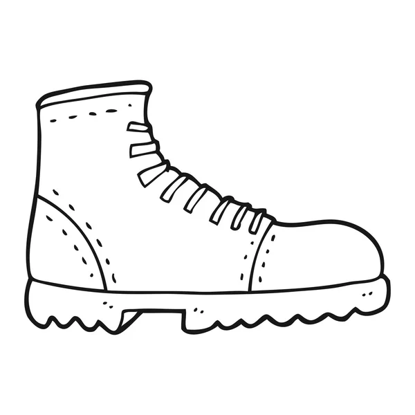 Bota de desenho animado preto e branco — Vetor de Stock