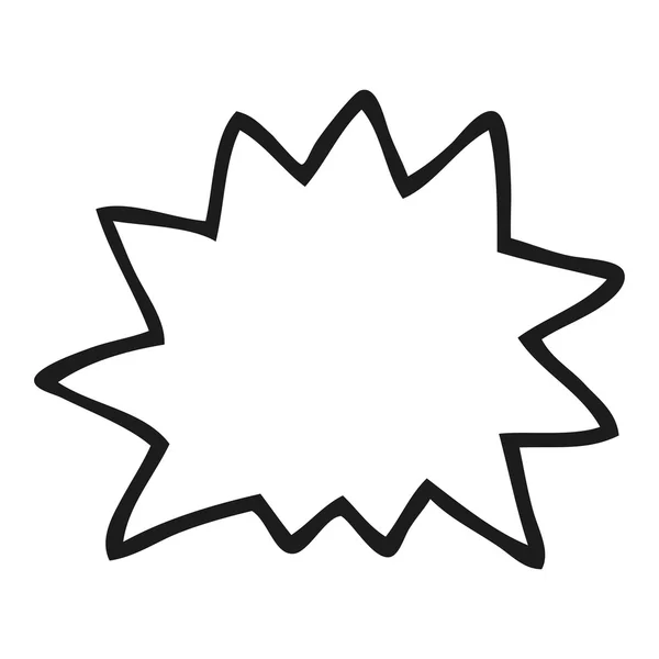Black and white cartoon explosion symbol — Stock Vector