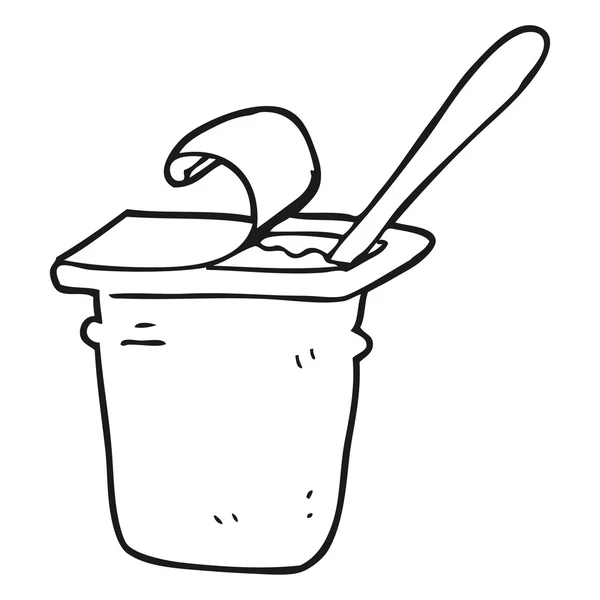 Yogur de dibujos animados en blanco y negro — Archivo Imágenes Vectoriales