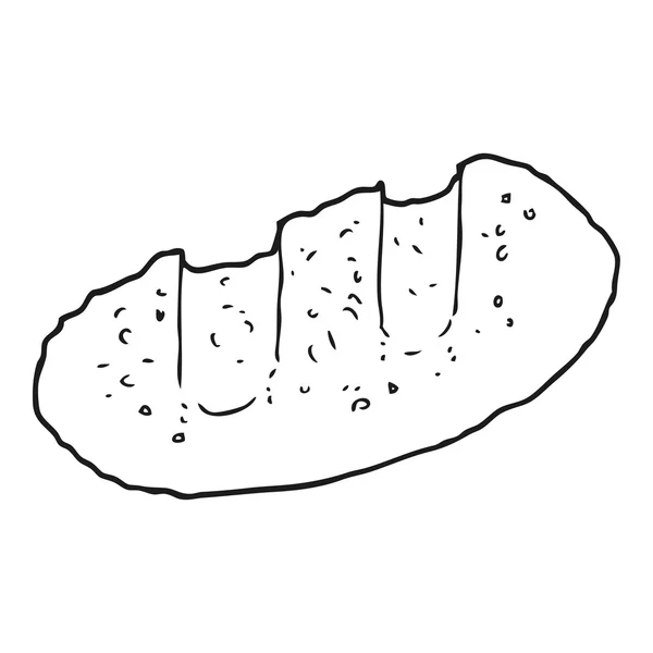 Pan de dibujos animados blanco y negro — Vector de stock