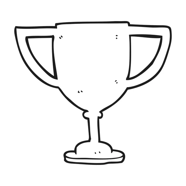 Zwart-wit cartoon sport trofee — Stockvector