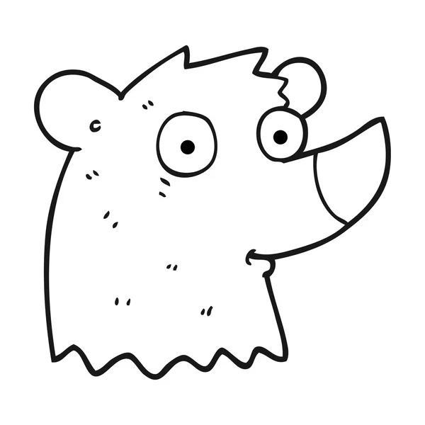 Orso cartone animato in bianco e nero — Vettoriale Stock