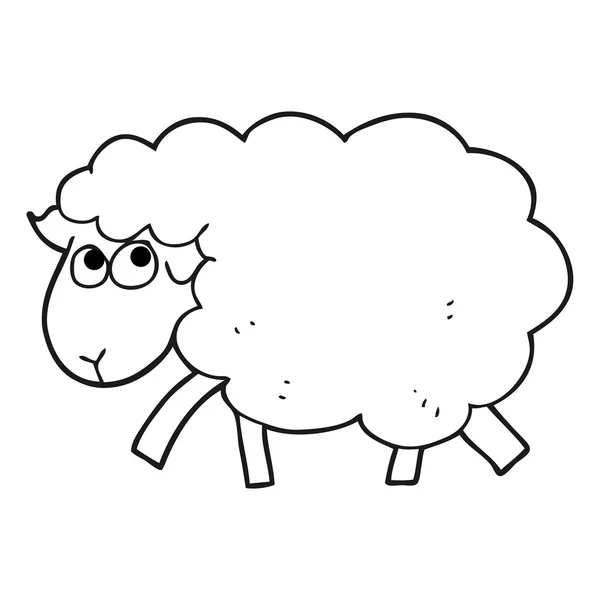 Чорно-біла мультяшна вівця — стоковий вектор