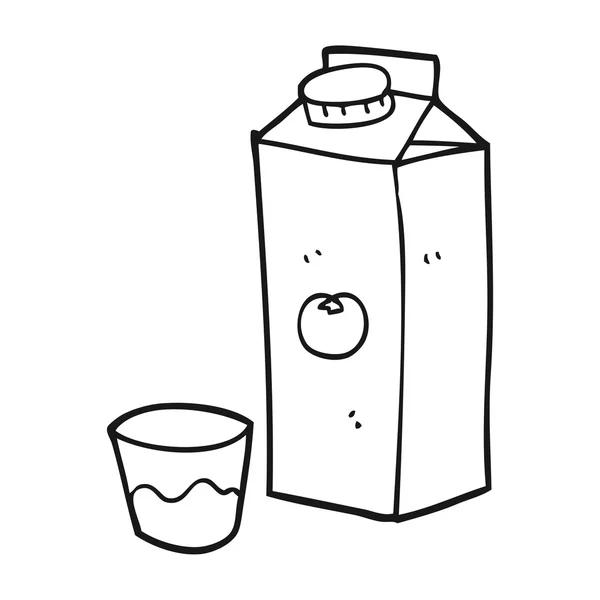 Jugo de naranja de dibujos animados en blanco y negro — Vector de stock