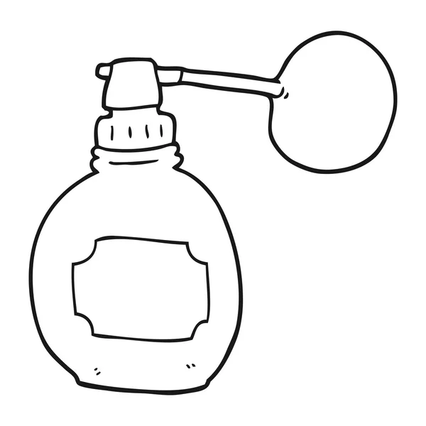 Siyah beyaz çizgi film parfüm şişesi — Stok Vektör
