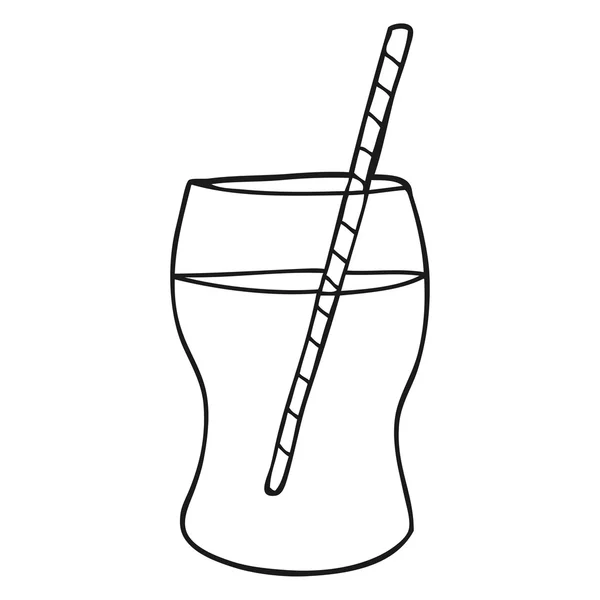 Zwart-wit cartoon koolzuurhoudende drank — Stockvector