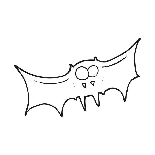 Murciélago vampiro de dibujos animados blanco y negro — Vector de stock