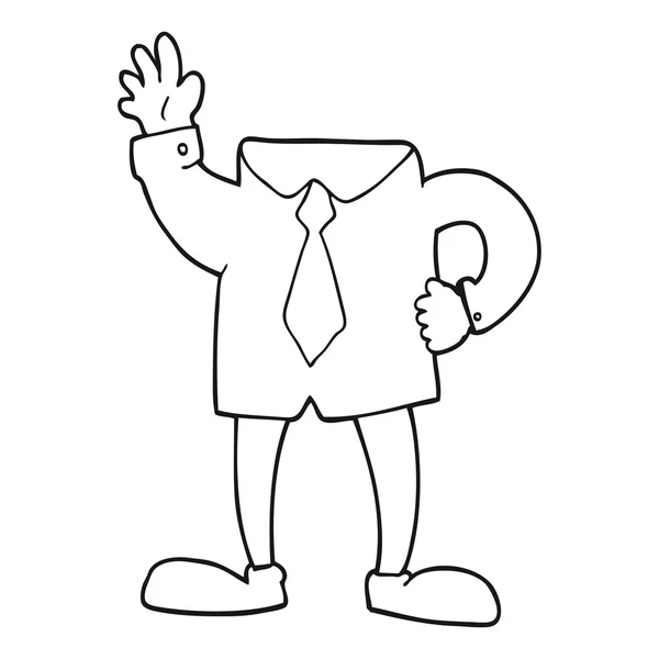 Bianco e nero cartone animato senza testa uomo d'affari — Vettoriale Stock