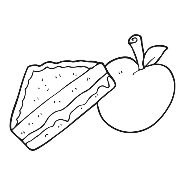 Almuerzo lleno de dibujos animados en blanco y negro — Vector de stock