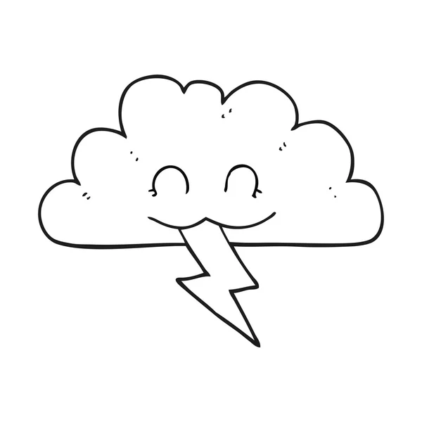 Noir et blanc dessin animé tempête nuage — Image vectorielle