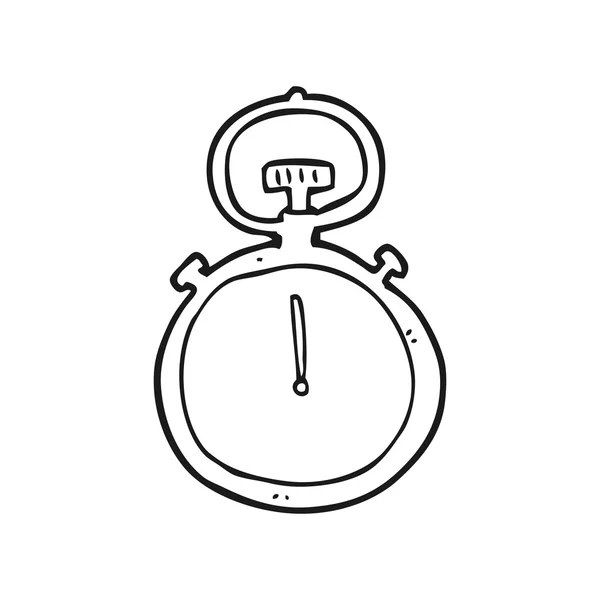 Negro y blanco de dibujos animados stop watch — Vector de stock