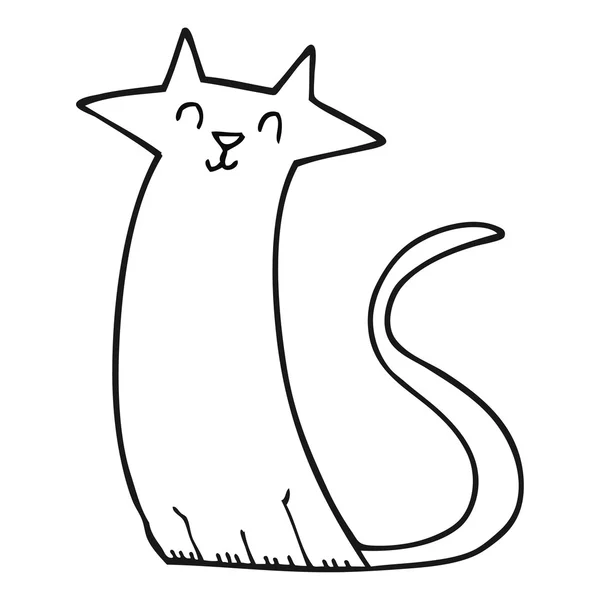 Gato de dibujos animados blanco y negro — Vector de stock